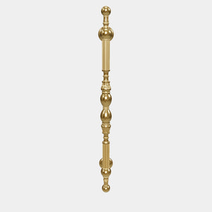 Brass pull handle with sculpted details and neoclassical design, ideal for prestigious doors by Ghidini 1849 - Finish: OLV Polished Brass