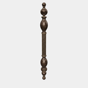 Brass pull handle with sculpted Renaissance details, ideal for historic doors and elegant interiors by Ghidini 1849 - Finish: OAS Antique Brass