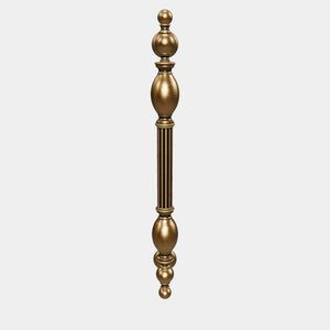 Brass pull handle with sculpted Renaissance details, ideal for historic doors and elegant interiors by Ghidini 1849 - Finish: OBS Bronze Satin Brass