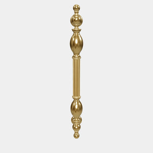 Brass pull handle with sculpted Renaissance details, ideal for historic doors and elegant interiors by Ghidini 1849 - Finish: OLV Polished Brass