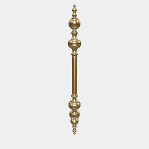 Brass pull handle with sculpted details and elegant proportions, ideal for refined doors by Ghidini 1849 - Finish: OBV Bronze Satin Light Brass