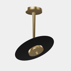 Ceiling lamp in brass with adjustable black disc, vinyl-inspired, with integrated LED by Ghidini 1849 - Finish: OBV Bronze Satin Light Brass