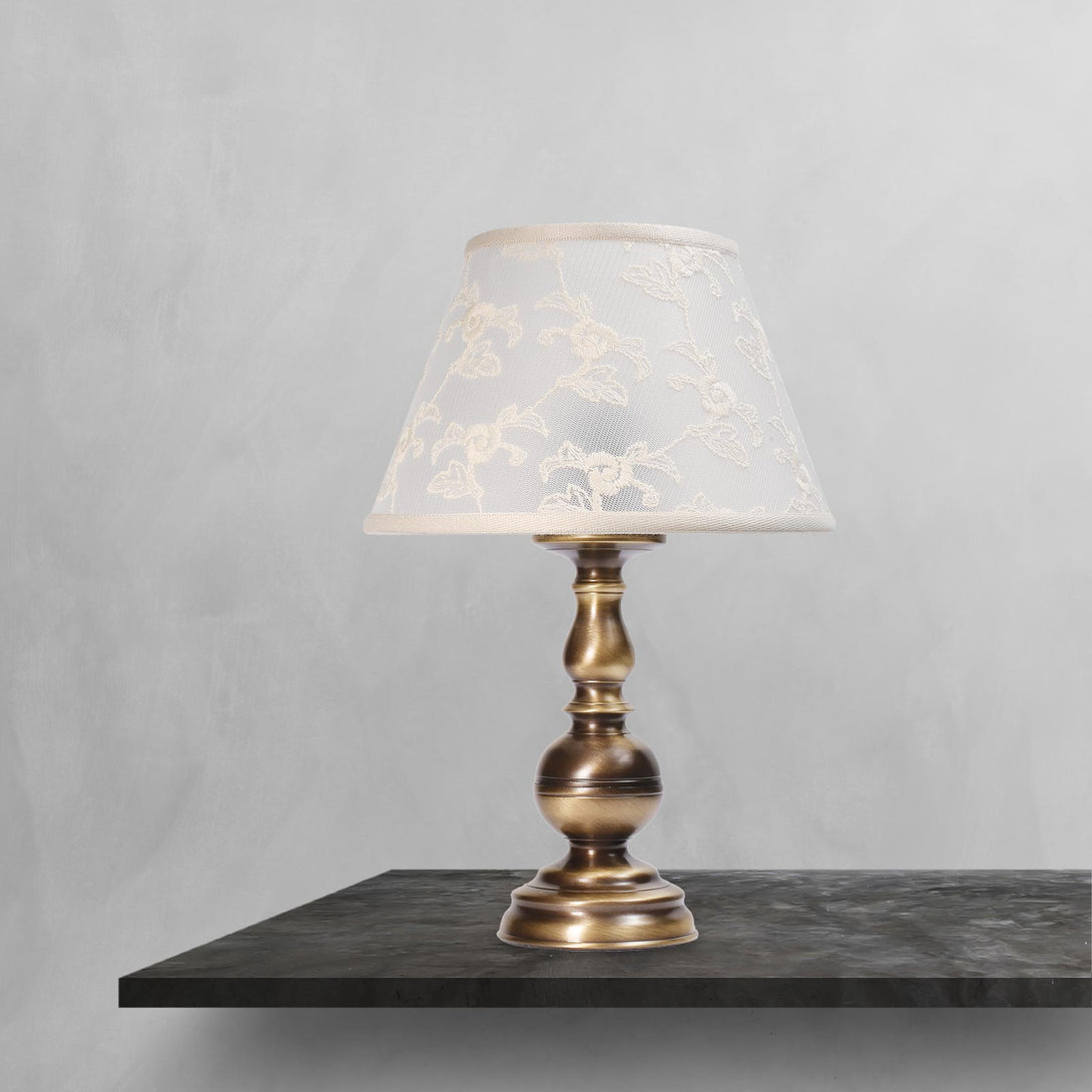 Retro Brass Table Lamp White Classic Shade Fiammingo Ghidini 1849