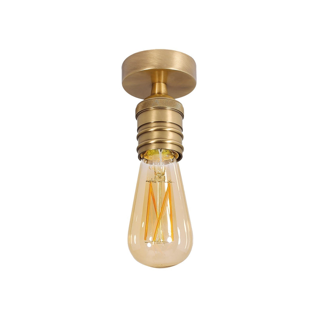 Retro Ceiling Lamp Brass Round Dimmable Led Edison Ghidini 1849