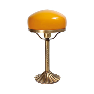 Retro Mushroom Lamp Real Brass With Amber Glass | Ghidini 1849