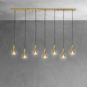 Retro Pendant Light Brass 7 Lights Vesta | Ghidini 1849