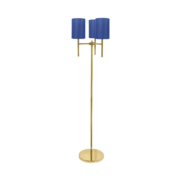 t4option0_0 | Retro Style Floor Lamp Brass Blue Lampshades Sofis Ghidini 1849