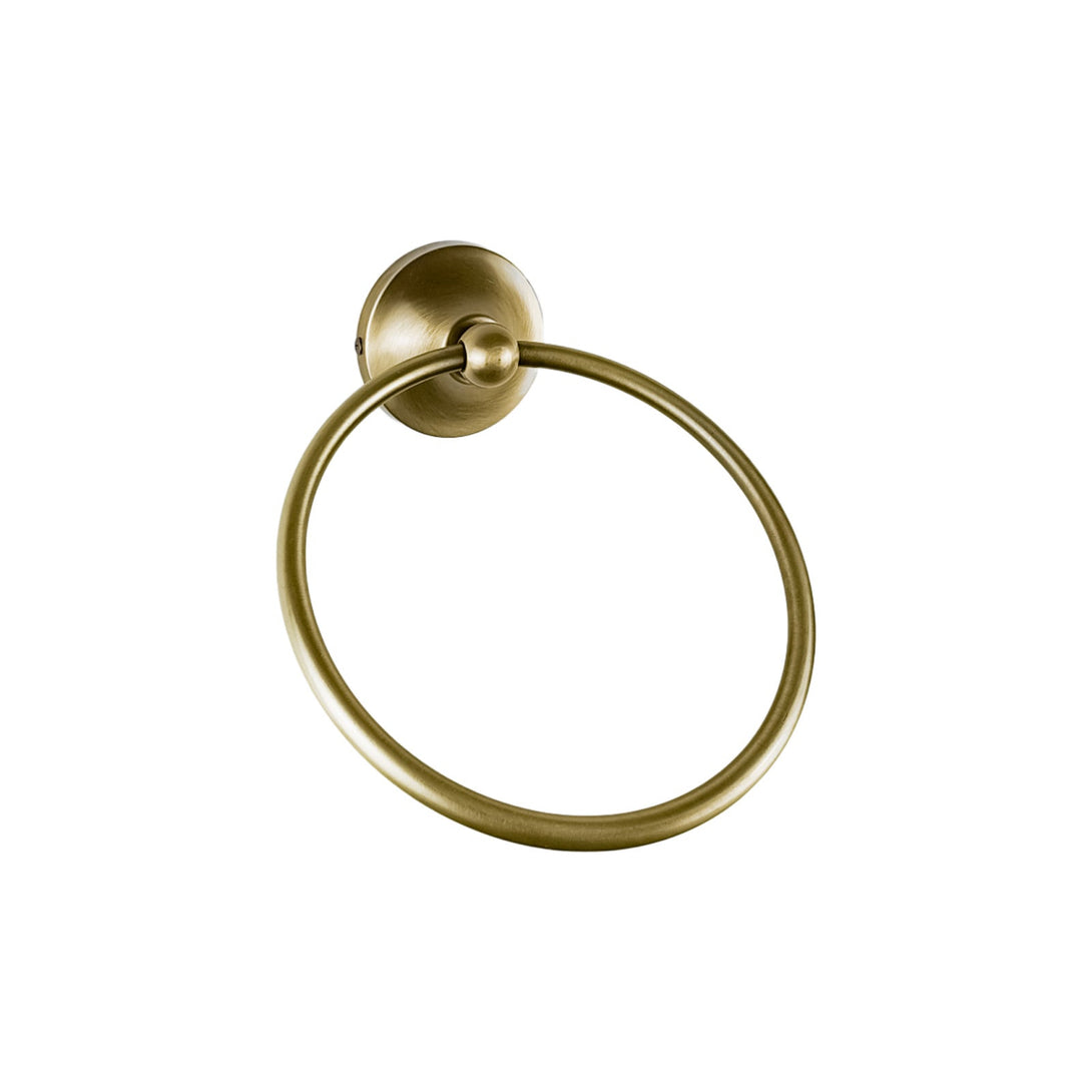 Retro Towel Ring Holder In Real Solid Brass Olimpo Ghidini 1849