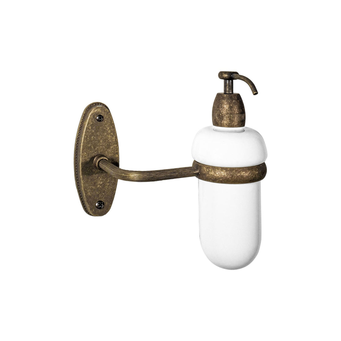 Rustic Bathroom Soap Dispenser Old Brass Ceramic Ghidini 1849