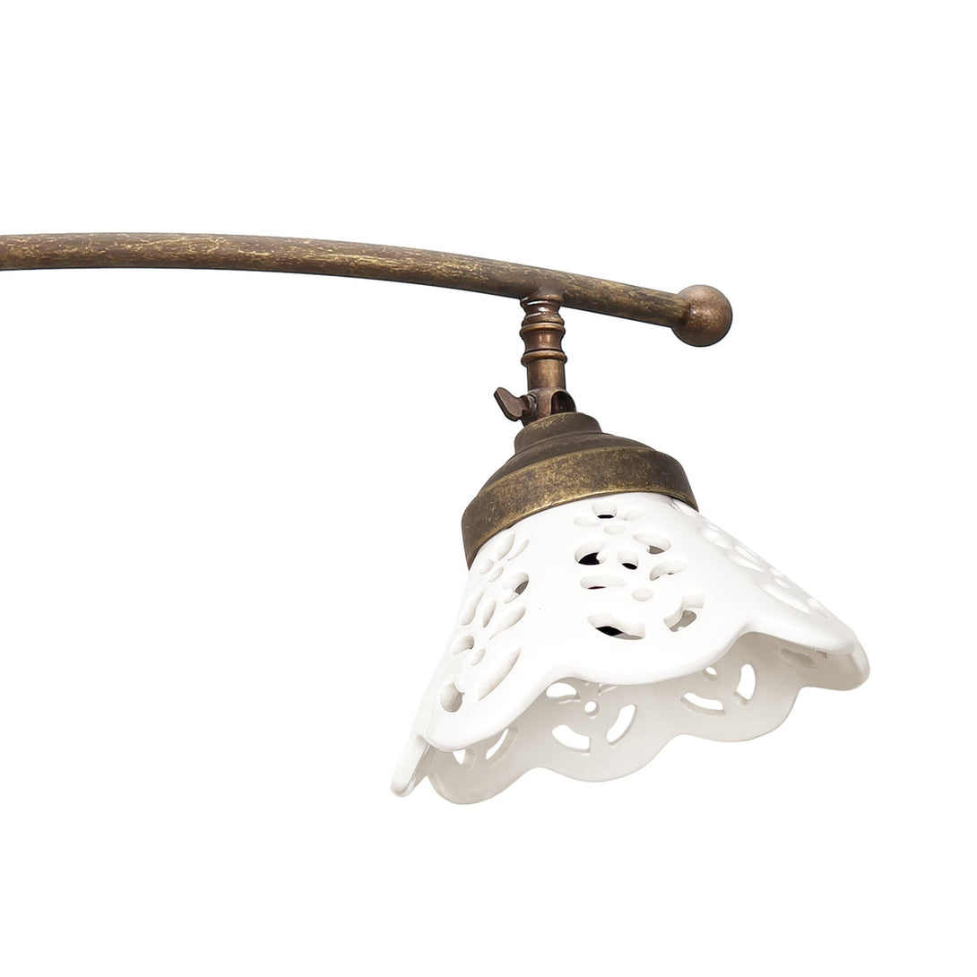 Rustic Ceiling Lamp Antique Brass and Ceramic Ghidini 1849