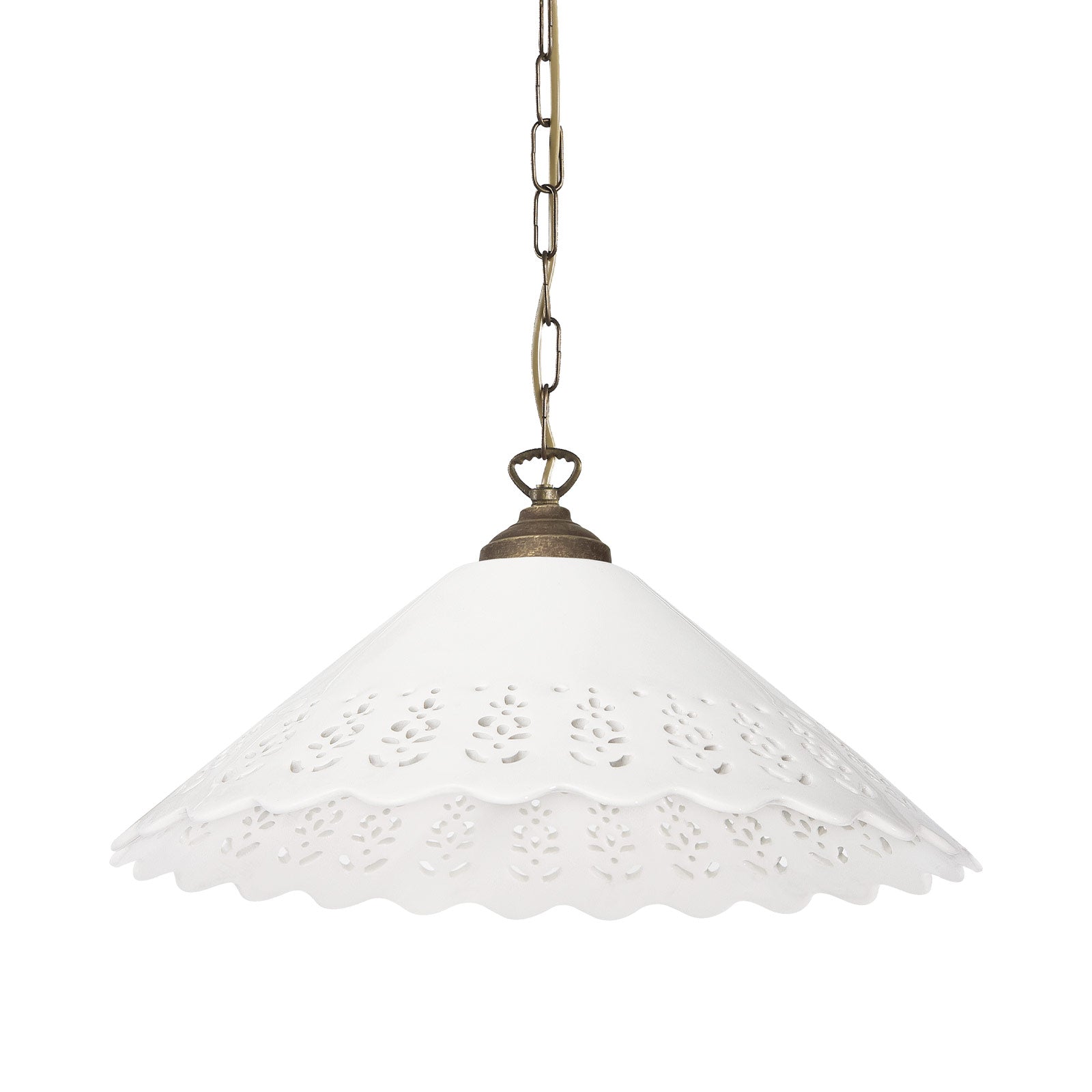 Rustic Hanging Light Large Ceramic Shade | Ghidini 1849