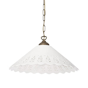 Rustic Hanging Light Large Ceramic Shade | Ghidini 1849