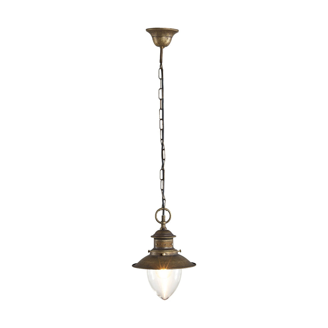 Rustic Outdoor Pendant Light Aged Brass Amalfi Ghidini 1849