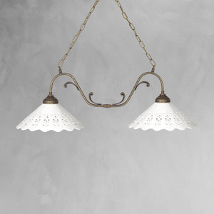 Rustic Pendant Light With Ceramic Shades | Ghidini 1849