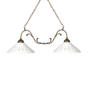 Rustic Pendant Light With Ceramic Shades | Ghidini 1849