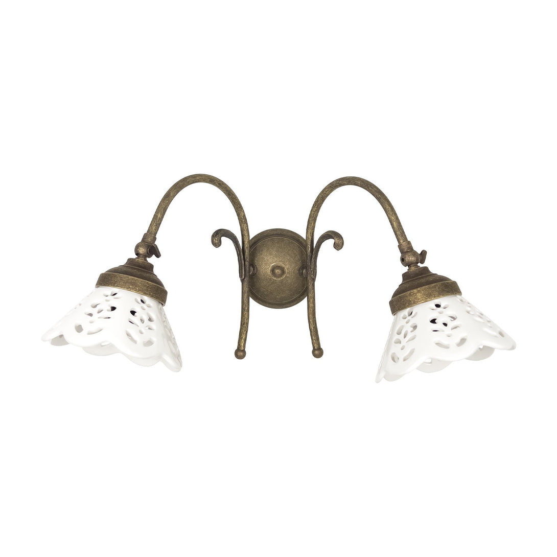Rustic Wall Lamp Double Ceramic Movable Ghidini 1849