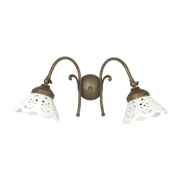 t4option0_0 | Rustic Wall Lamp Double Ceramic Movable Ghidini 1849