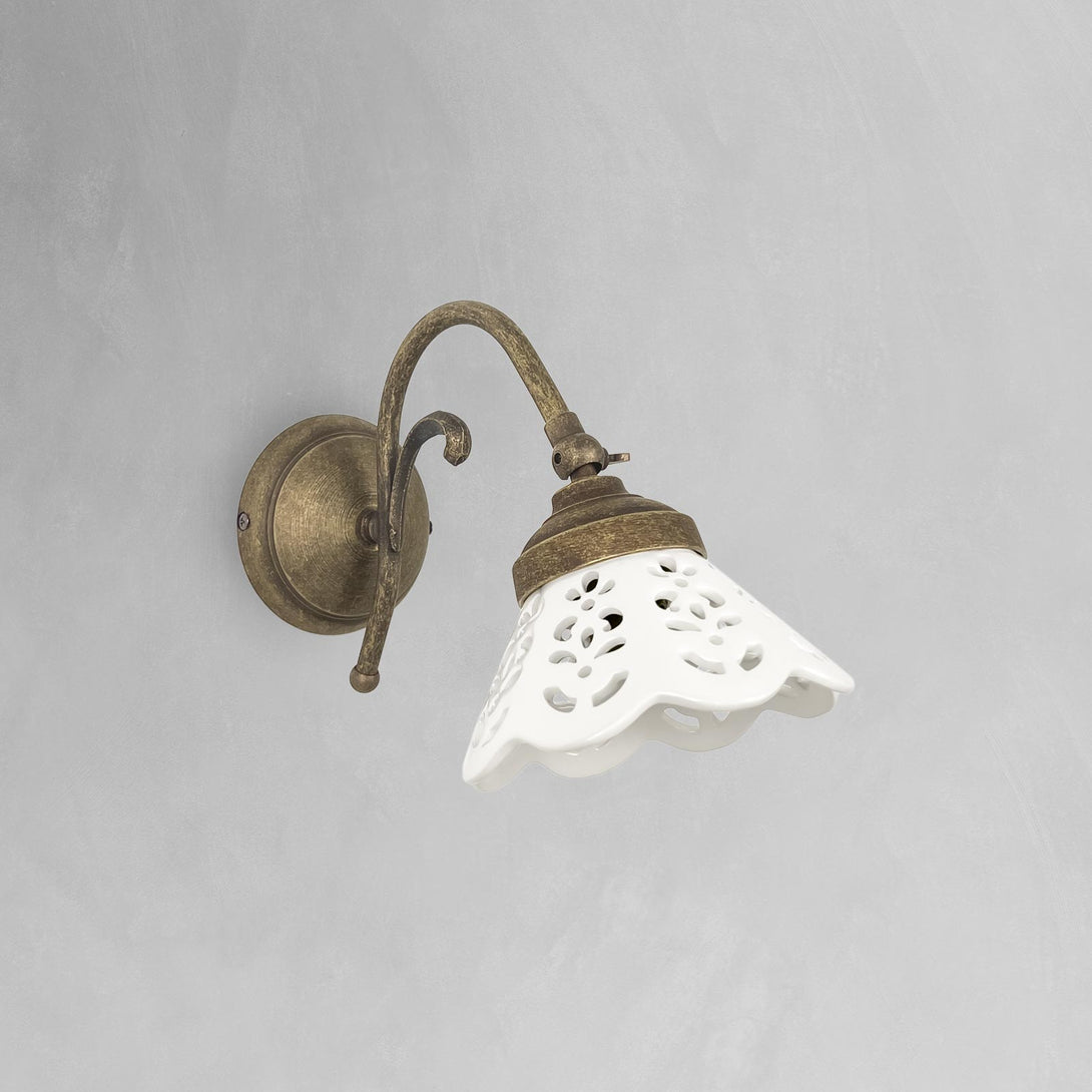 Rustic Wall Light Brass With Premium Ceramic Ghidini 1849