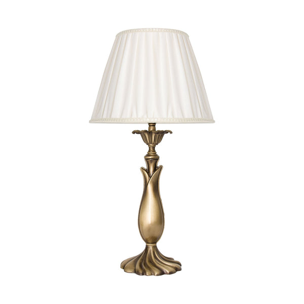 t4option0_0 | Satin Brass Table Lamp Traditional White Shade Ginevra Ghidini 1849