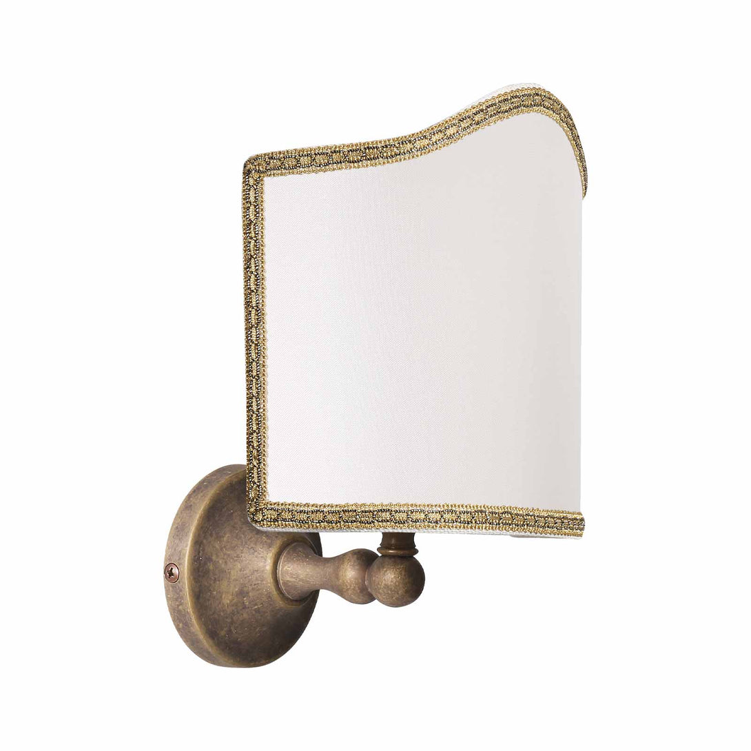 Shabby Chic Wall Light In Antique Brass Old Style Ghidini 1849