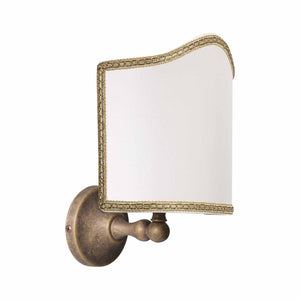 Shabby Chic Wall Light In Antique Brass Old Style | Ghidini 1849