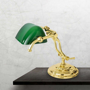 Small Bankers Lamp Art Deco Premium Polished Brass | Ghidini 1849