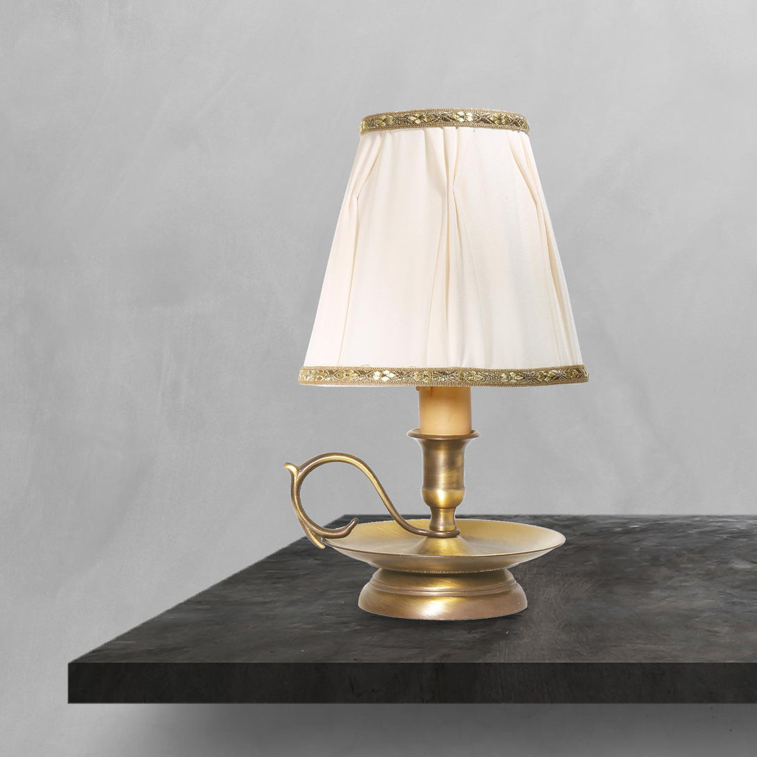 Small Bedside Lamp Abat Jour With Candle Style Base Ghidini 1849