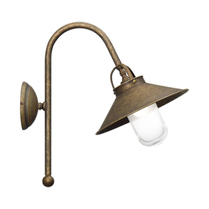 Solid Brass Outdoor Wall Light Industrial Giada | Ghidini 1849