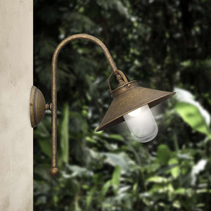 Solid Brass Outdoor Wall Light Industrial Giada | Ghidini 1849