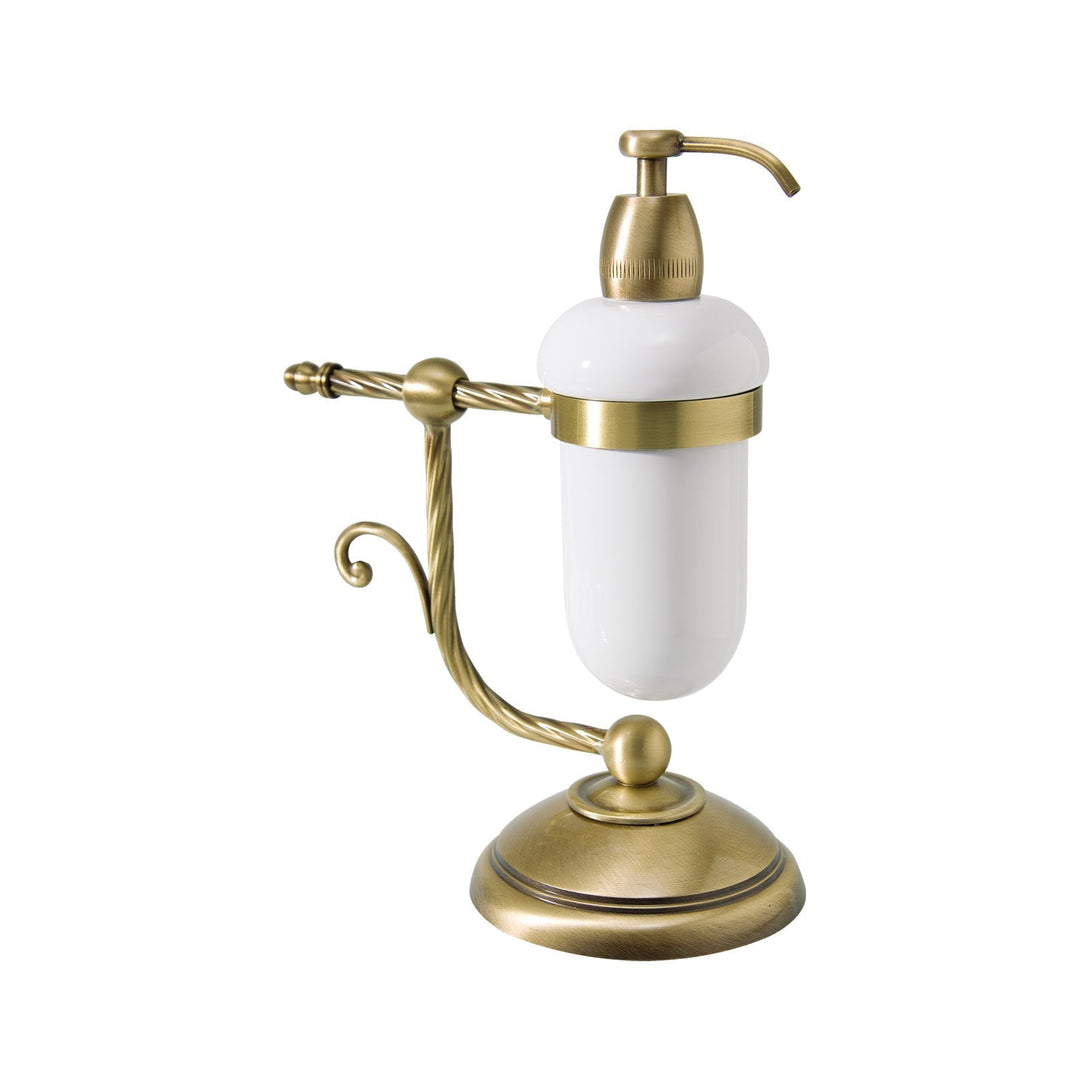 Solid Brass Soap Dispenser Table And Ceramic Impero Ghidini 1849