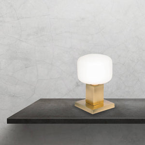 Square Table Lamp Vintage Solid Brass Creta | Ghidini 1849