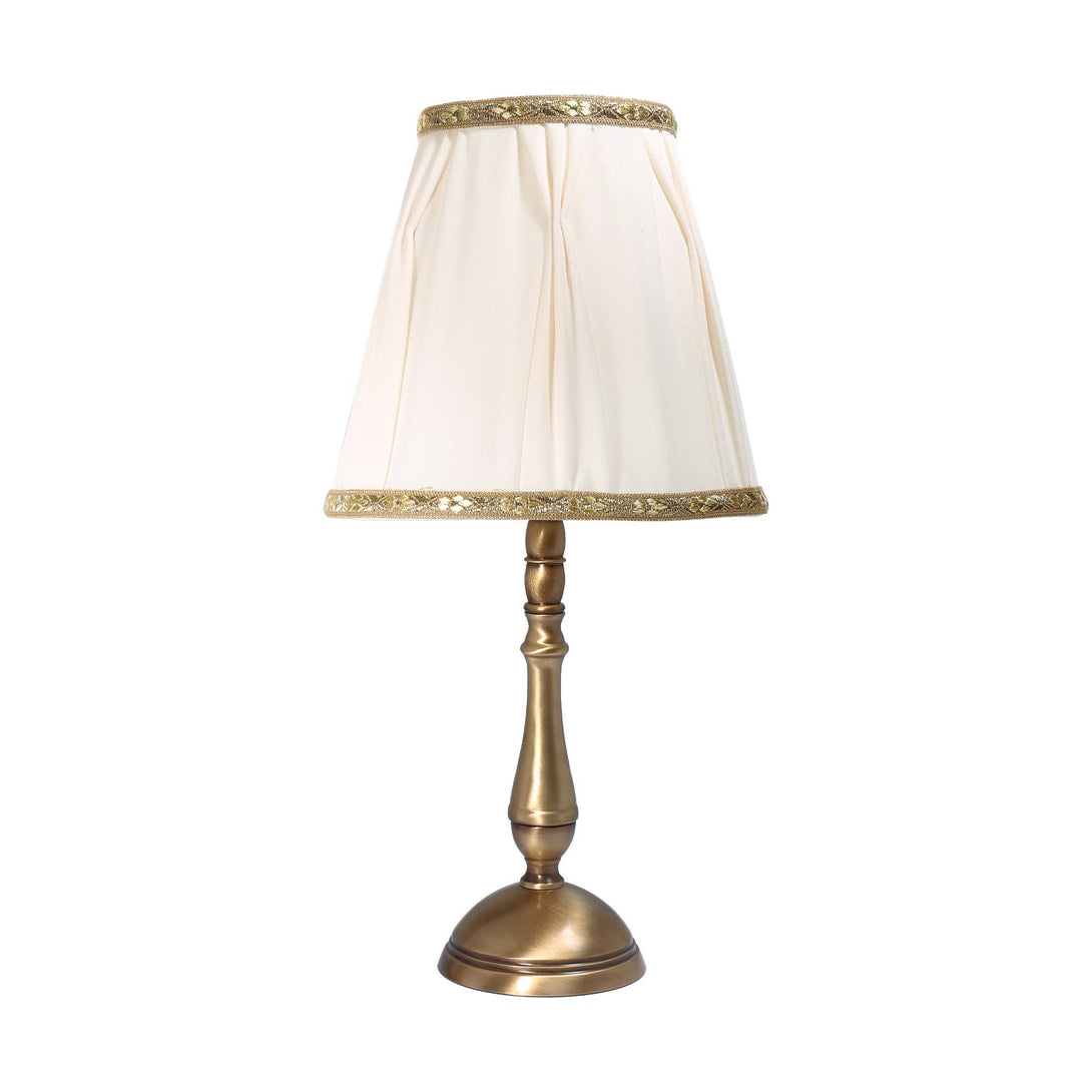 Table Lamp Fabric White And Bronze Brass Premium Ghidini 1849