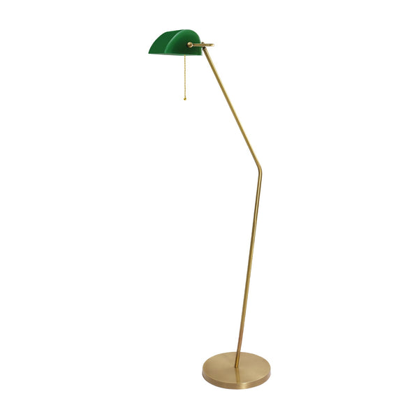 t4option0_0 | Tall Bankers Lamp Brass Green Glass Modern Premium Ghidini 1849