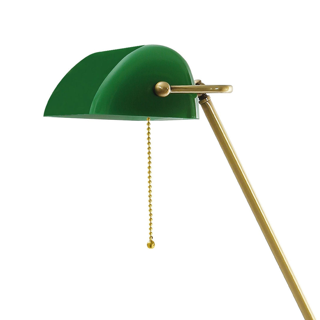 Tall Bankers Lamp Brass Green Glass Modern Premium Ghidini 1849