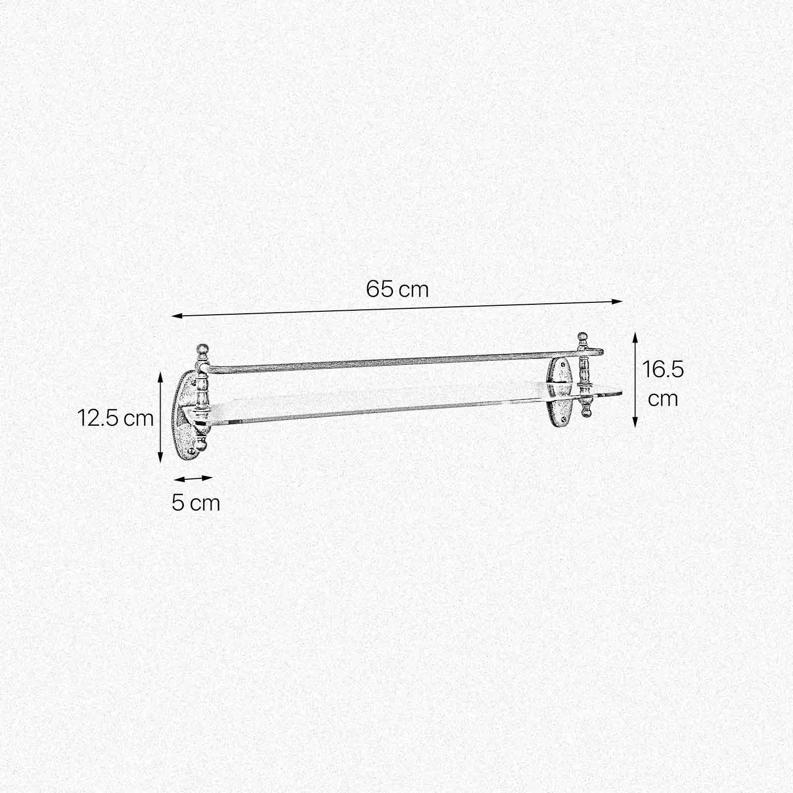 t4option0_0 | Tempered Glass Bathroom Shelf Old Brass Country Ghidini 1849