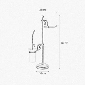 Toilet Roll Holder And Brush Set Real Brass Impero | Ghidini 1849