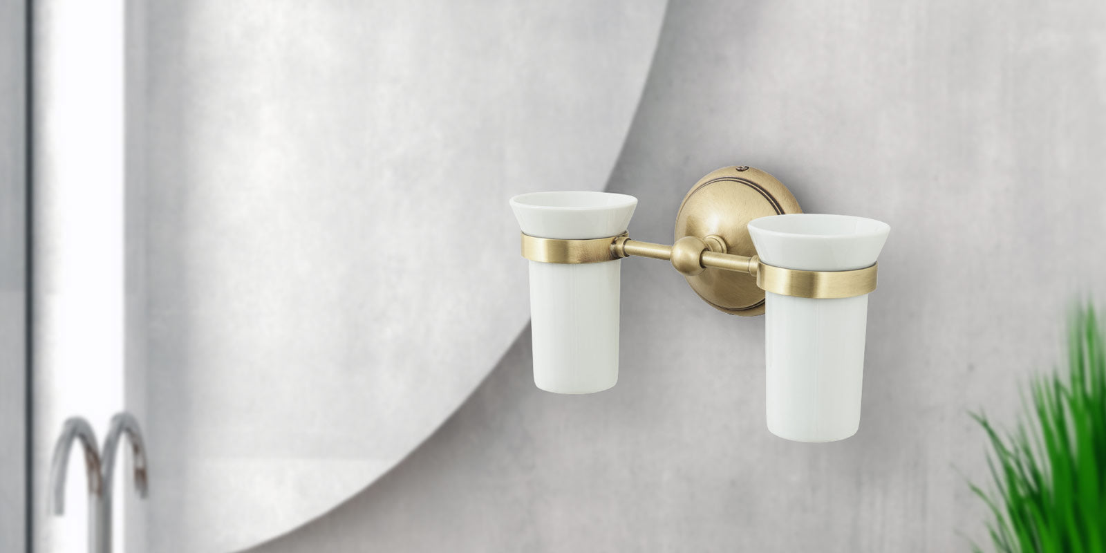 Toothbrush Holders in Brass and Ceramic Design | Ghidini 1849