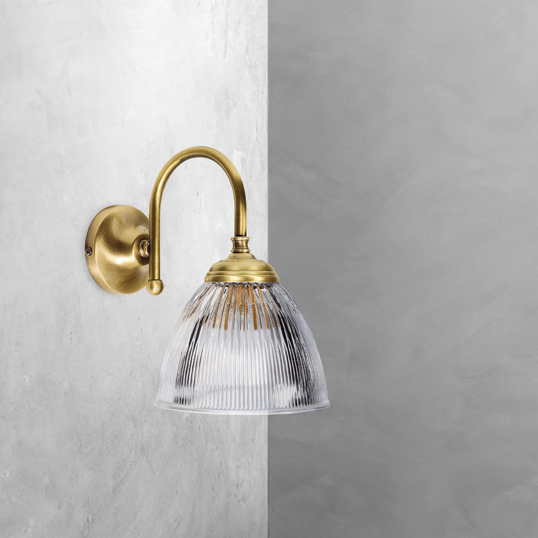 Traditional Brass Wall Sconce And Industrial Glass Ghidini 1849