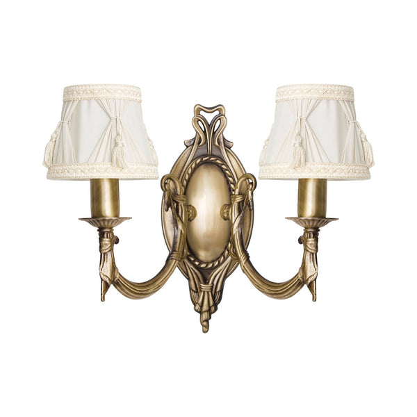 t4option0_0 | Traditional Brass Wall Sconce Cloth Shades Impero Ghidini 1849