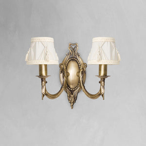 Traditional Brass Wall Sconce Cloth Shades Impero | Ghidini 1849