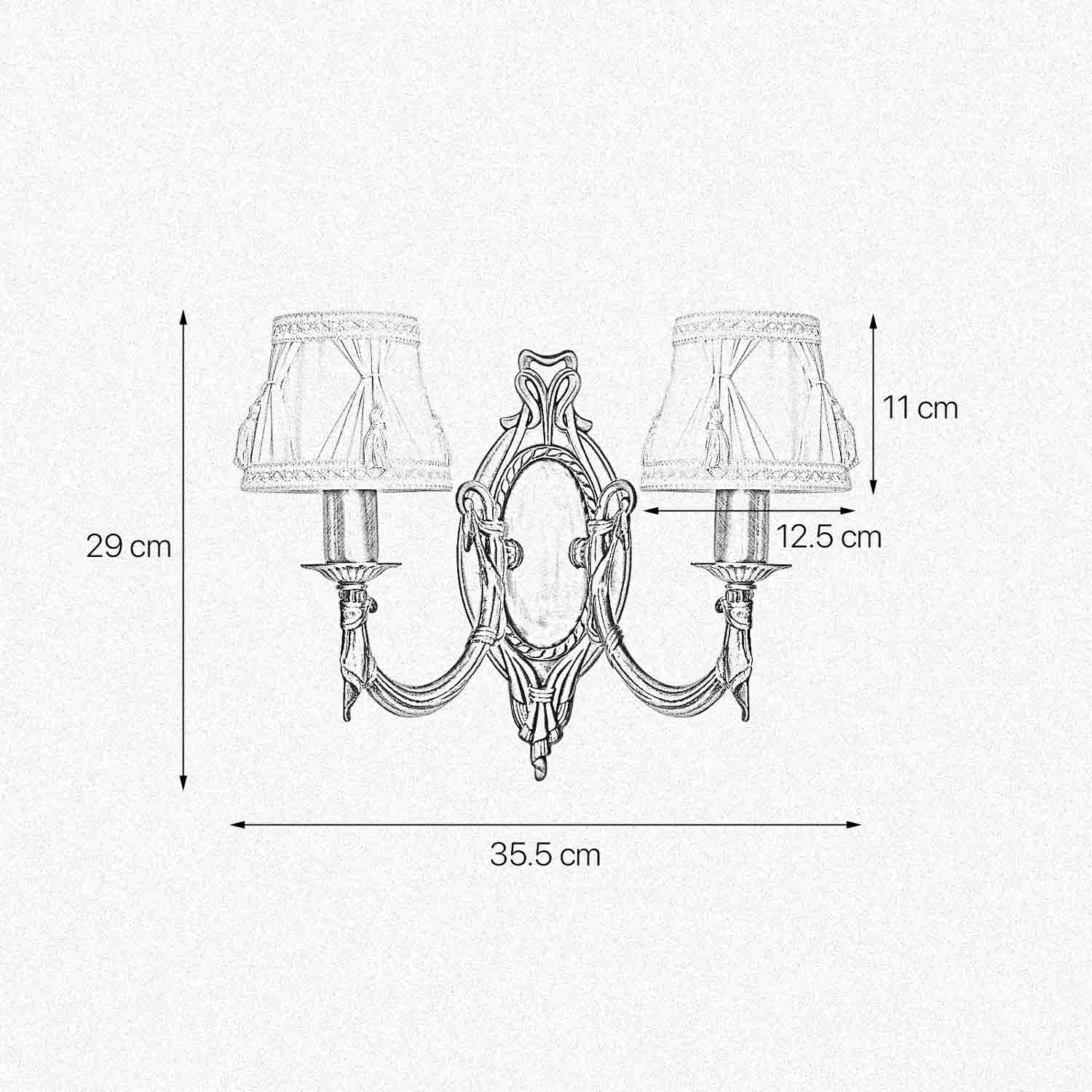 Traditional Brass Wall Sconce Cloth Shades Impero | Ghidini 1849