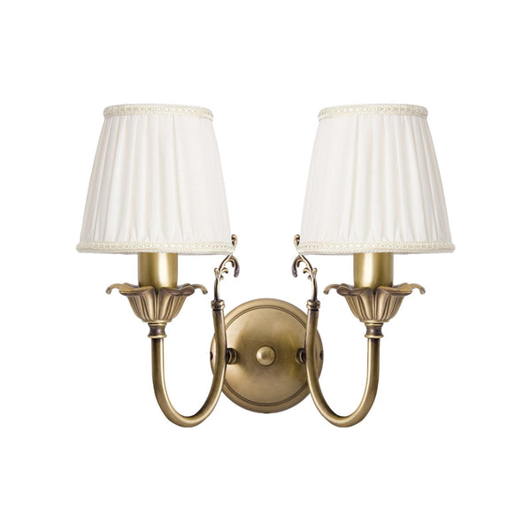 t4option0_0 | Traditional Brass Wall Sconce White Shade Ginevra Ghidini 1849