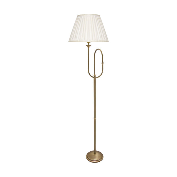 t4option0_0 | Trumpet Floor Lamp Moveable Brass And White Shade Ghidini 1849
