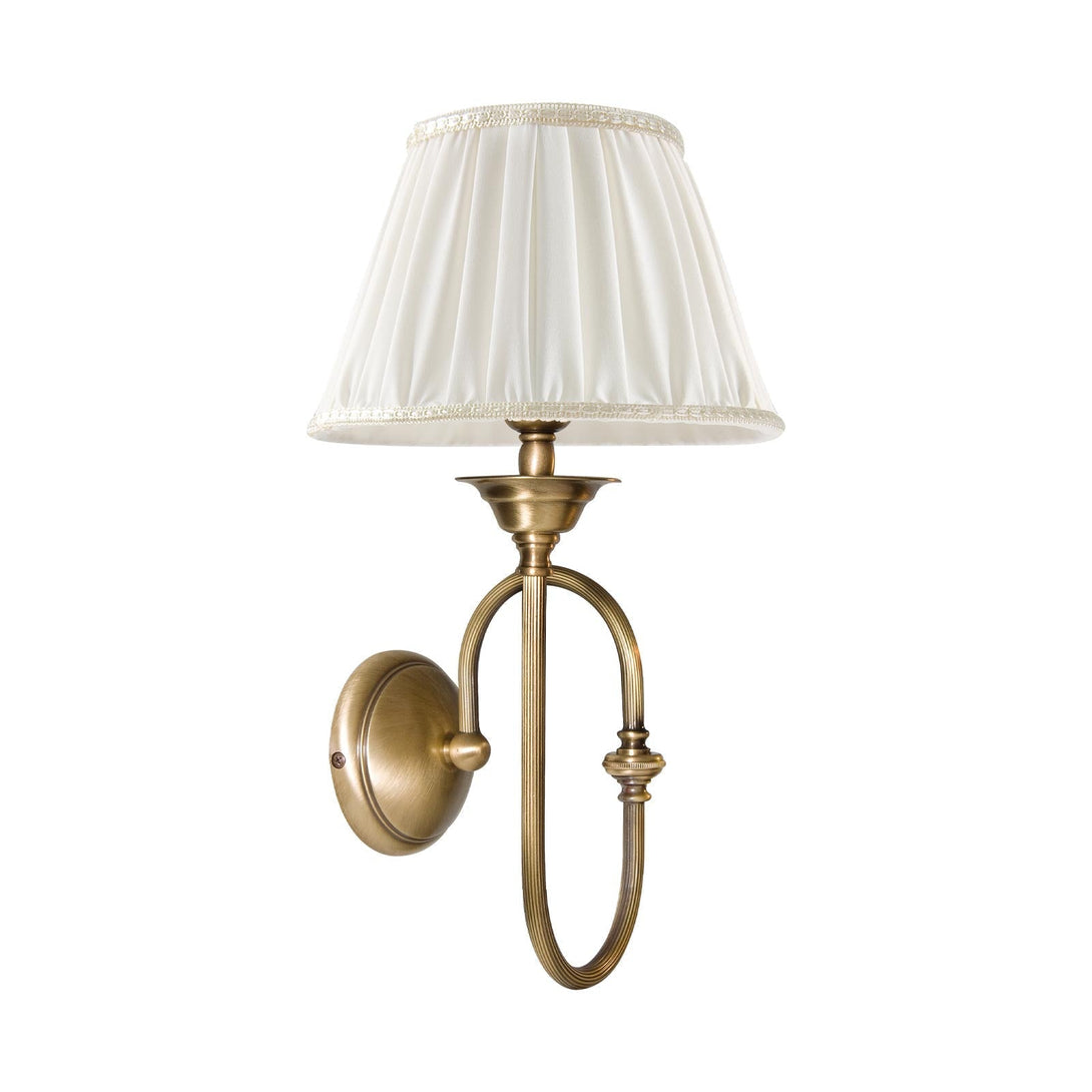 Trumpet Wall Light Moveable Brass And White Fabric Ghidini 1849