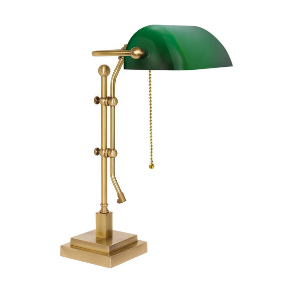 t4option0_0 | Vintage Bankers Lamp With Green Glass Adjustable Ghidini 1849