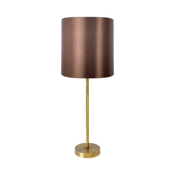 t4option0_0 | Vintage Brass Table Lamp Brown Lampshade Ilizia Ghidini 1849