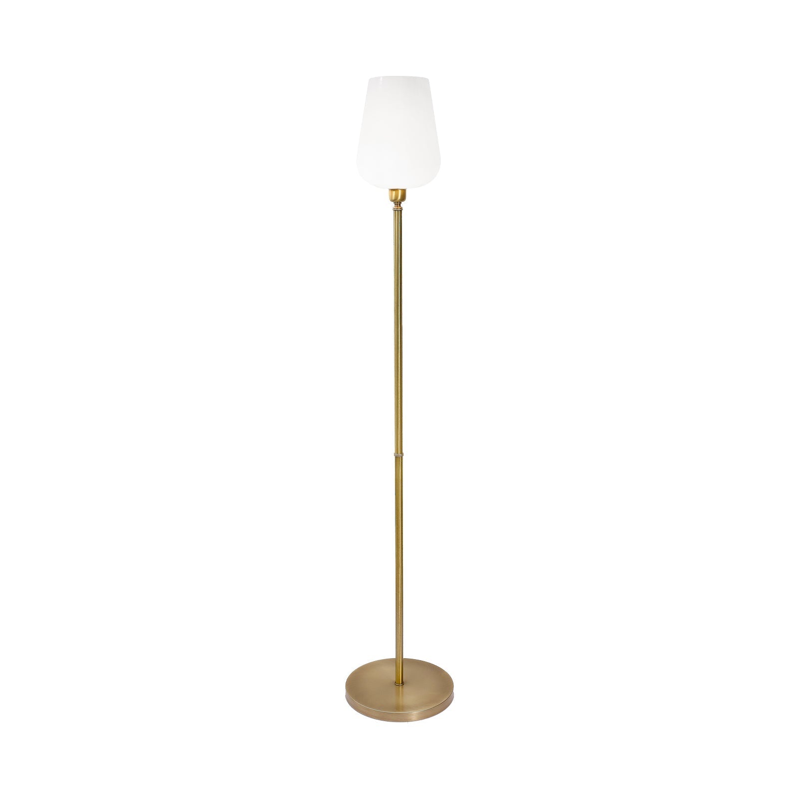 Vintage Floor Lamp Brass White Tulip Shade Talis | Ghidini 1849