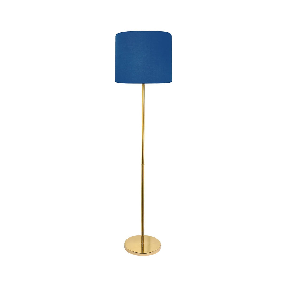 Vintage Stand Up Lamp Brass Blue Lampshade Sofis Ghidini 1849