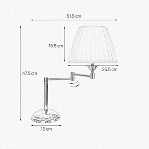 t4option0_0 | Vintage Swing Arm Table Lamp Brass And White Shade Ghidini 1849