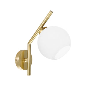 Vintage Wall Light Brass White Half Sphere Trivia | Ghidini 1849